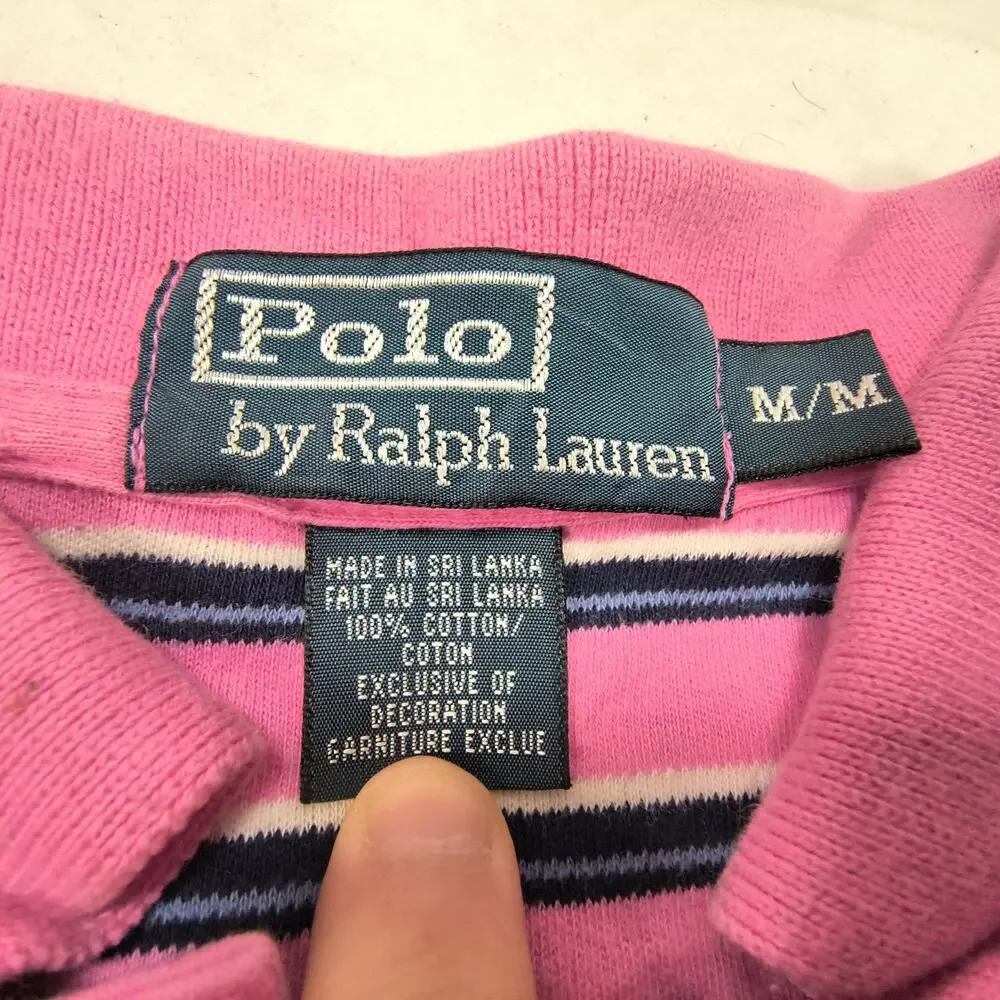 Polo by Ralph Lauren Short Sleeve Collared Polo Shirt Mens Size M Pink Blue